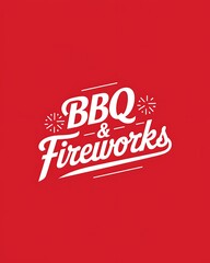 Fototapeta premium Barbecue And Fireworks Summer Event Design