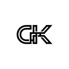 GK monogram logo design letter text name symbol monochrome logotype alphabet character simple logo