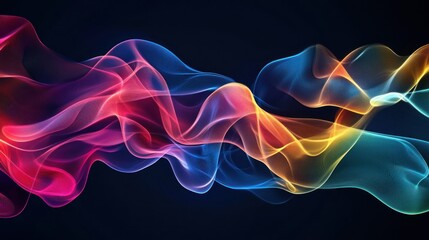 Obraz premium Abstract colorful smoke wave design.