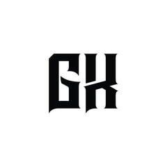 GK monogram logo design letter text name symbol monochrome logotype alphabet character simple logo