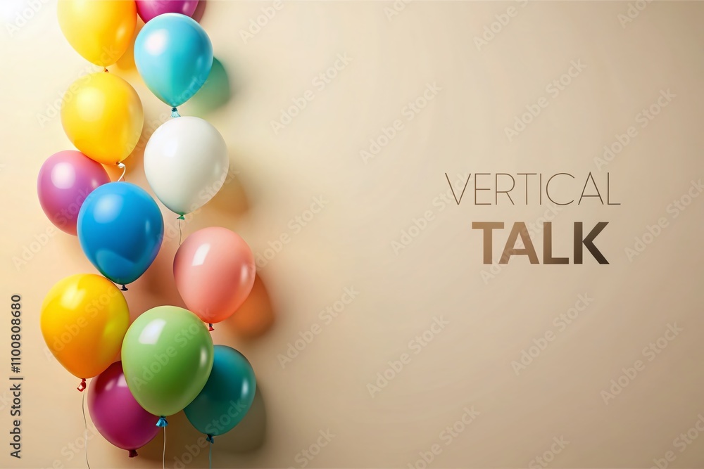 Poster vertical talk balloons in a creative design space for ideas and conversations with room for text and