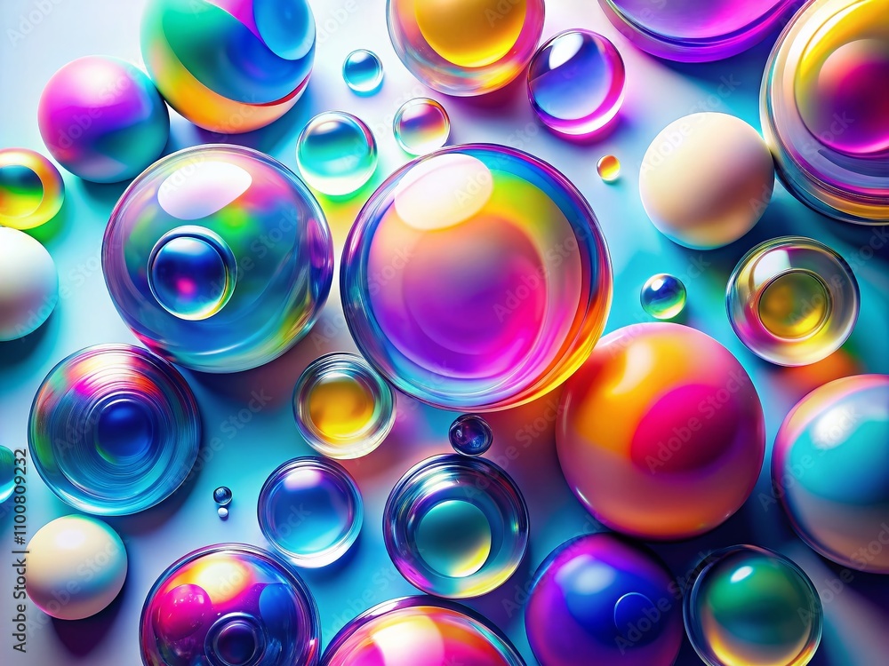 Poster vibrant abstract color gradient collection on white backgrounds featuring iridescent blends and soft