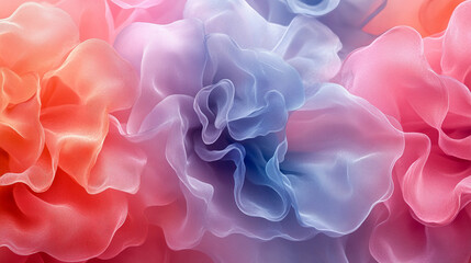 pastel floral pattern with large translucent elements creating a soft, dreamlike atmosphere, evoking tranquility and elegance in a modern, artistic composition