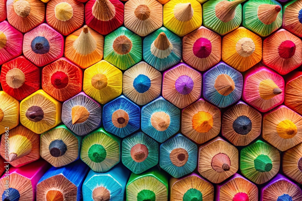 Poster vibrant and colorful pencil pattern with artistic touch for creative projects and unique backgrounds