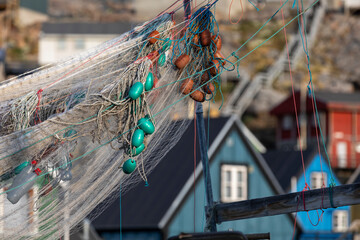 detail of fishing nets, village in Greenland © PetraJPhoto