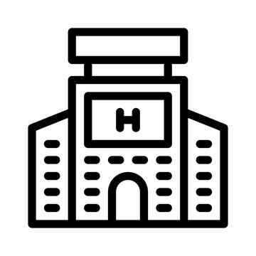 black outline hospital building icon clip art preview