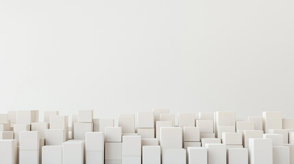 Fototapeta premium Abstract White Blocks Cityscape 