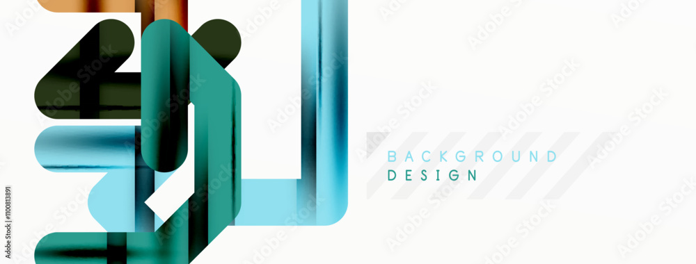 Poster dynamic colorful lines minimal abstract background
