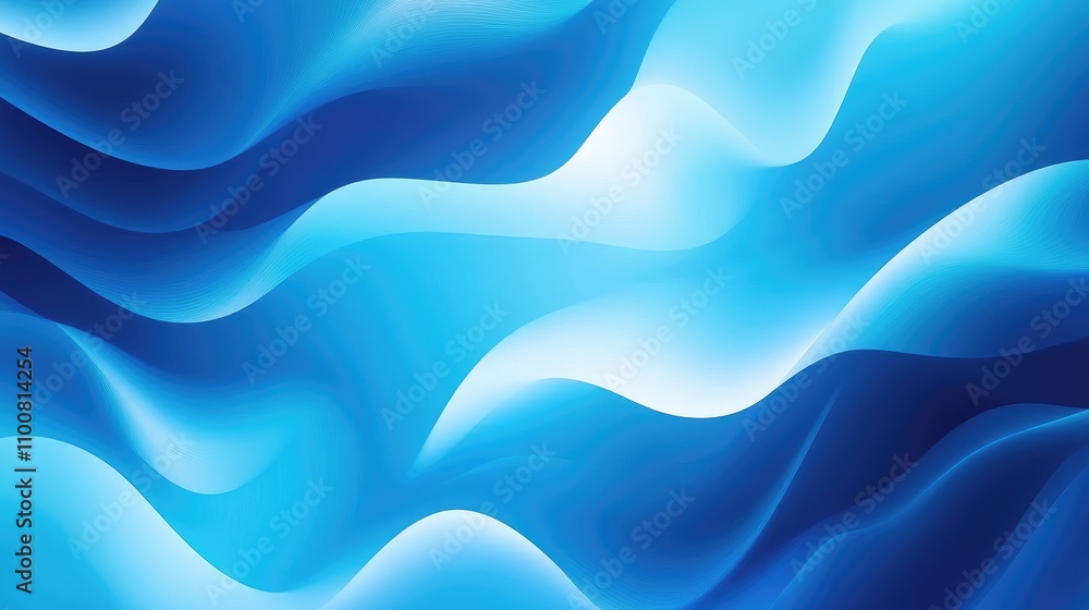 Poster soft, flowing patterns of blue intertwine gracefully, creating a calming winter-themed atmosphere th
