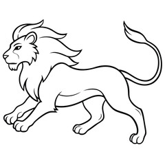 Fototapeta premium Vector Illustration of Majestic Lion in Motion