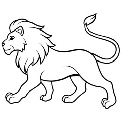 Fototapeta premium Running Lion Vector Illustration with Bold Design