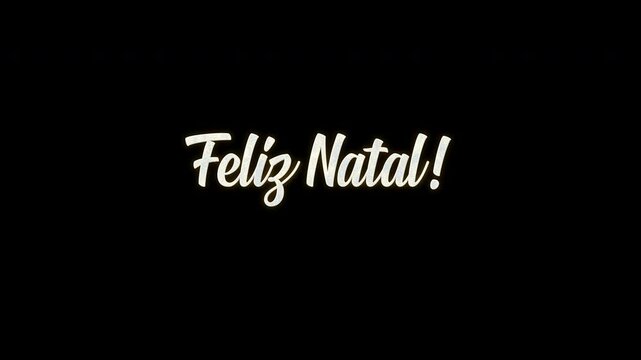Cart&atilde;o Feliz Natal brilhante letras animadas 4K com transpar&ecirc;ncia Luma Matte (m&aacute;scara preta e branca) e Tela Verde Chroma Key Portugu&ecirc;s