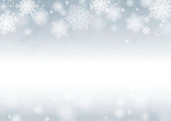 幻想的なグレーの雪の結晶背景