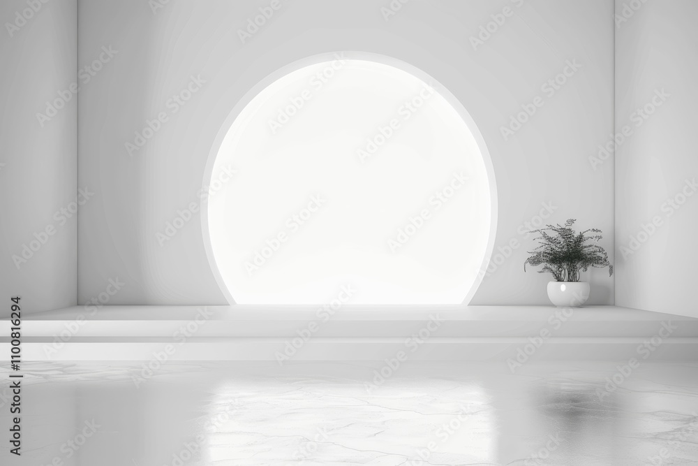 Poster white studio room with gradient wall and spotlight for product display