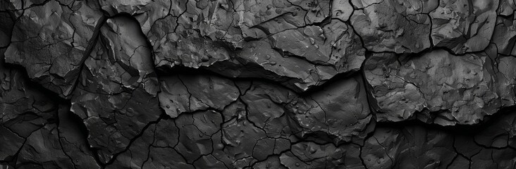 Dark Cracked Rocky Texture Background for Design or Banner