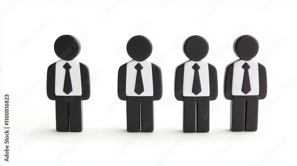 Poster teamwork and unity: symbolic representation of a business team