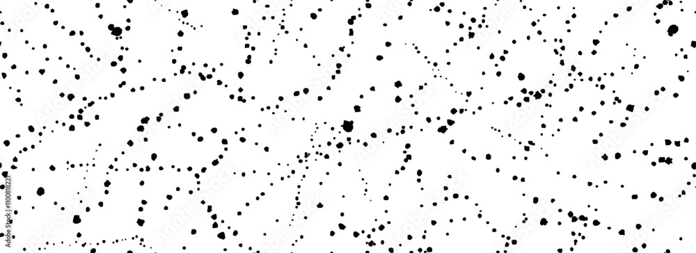 Poster splashed dots seamless texture. distress sprinkled paint drop background. black grunge speckle grain