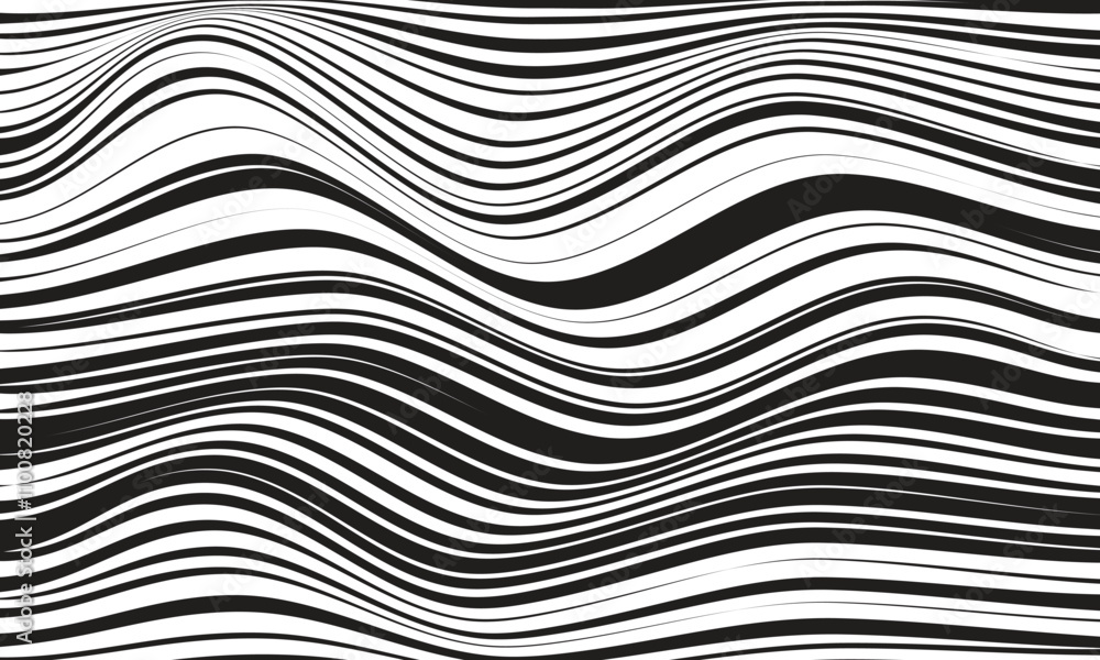 Poster abstract simple black tweak wave line pattern can be used background.