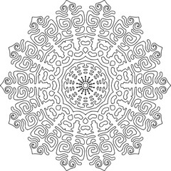 Fototapeta premium Circular pattern in mandala shape for Henna Mehndi tattoo decoration. Decorative ornament in ethnic oriental style