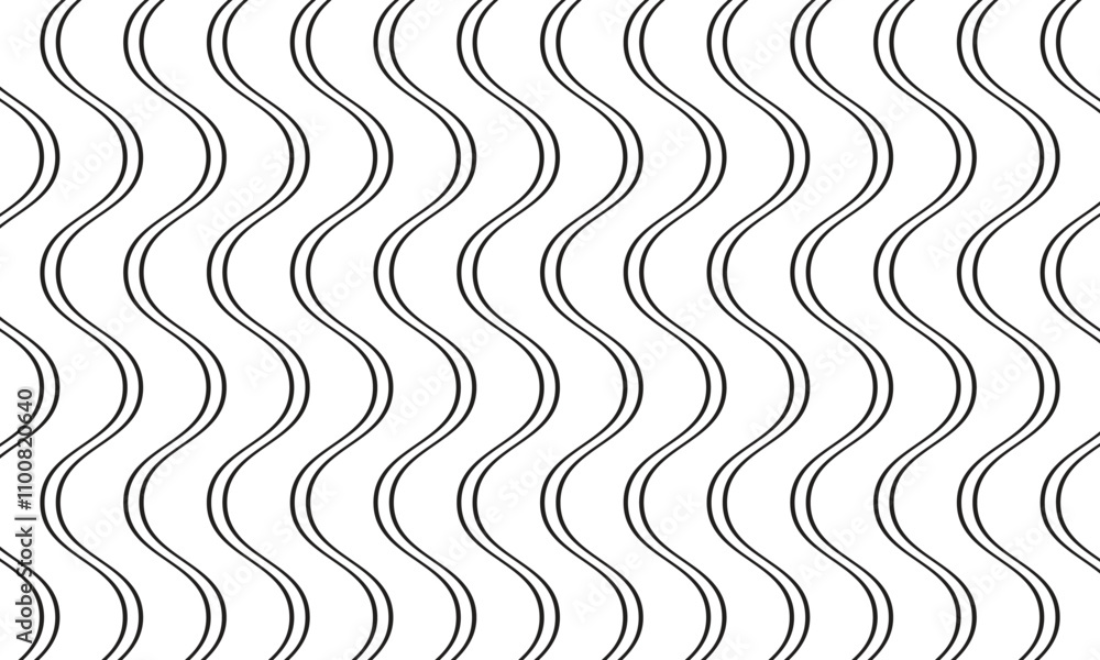 Aufkleber abstract simple black double thin wave line pattern can be used background.