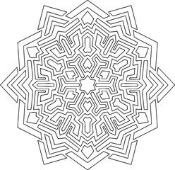 Circular pattern in mandala shape for Henna  Mehndi  tattoo  decoration. Decorative ornament in ethnic oriental style