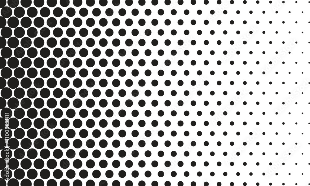 Poster abstract simple black big to small dot pattern can be used background.