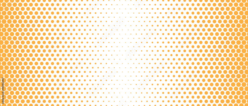 Poster abstract simple orange big to small dot pattern can be used background.