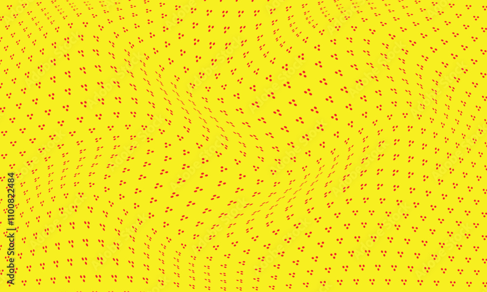 Poster abstract simple red three dot wave pattern on yellow can be used background.
