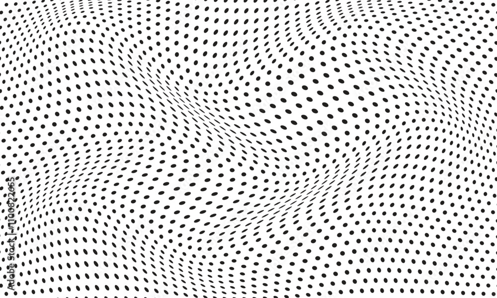 Poster abstract simple black dot wave pattern can be used background.
