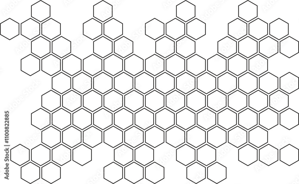 Poster abstract simple outline honeycomb pattern can be used background.