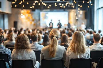 Business Team Receiving Award at Entrepreneurship Competition Event with Audience in Attendance