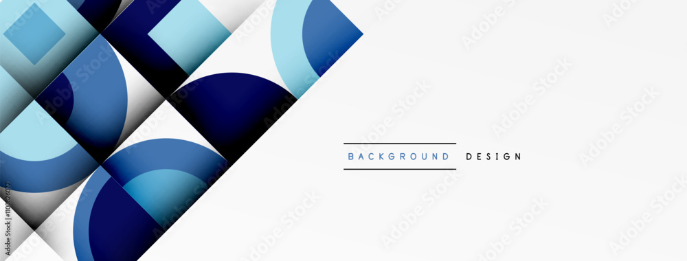 Poster geometric design abstract background - circles squares