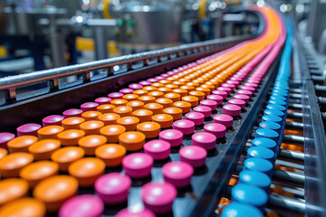 Obraz premium production of tablets. pharmaceuticals. pharmaceutical production line.. 