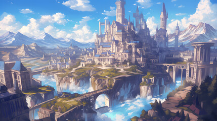 Fototapeta premium panorama of the kingdom Anime