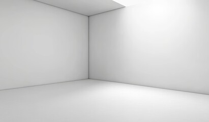 Minimalist White Room Corner Empty Interior Design Clean Studio Background