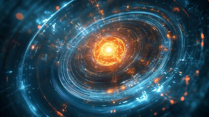Obraz premium Advanced quantum field experiment conducted Type II civilization Kardashev Scale using AI manipulate and harness the energy of virtual particles in a vacuum depicted with intricate scientific accuracy