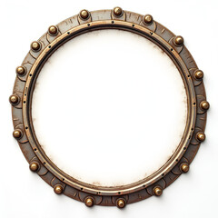 Steampunk circle border copy space area
