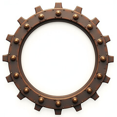 Obraz premium Steampunk circle border copy space area