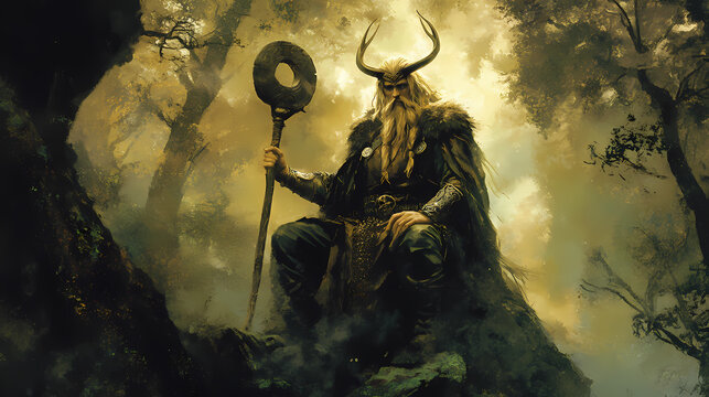 Loki, norse mythology god. the fascinating world of scandinavian viking legends and fairy tales. Mythology. Illustration
