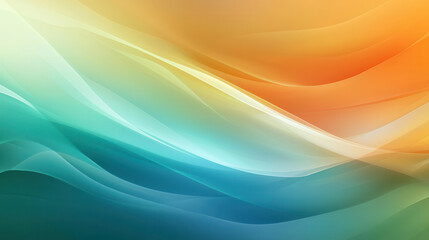 Fototapeta premium Vibrant abstract wave patterns in soft gradients of orange, teal, and blue create serene and dynamic visual experience