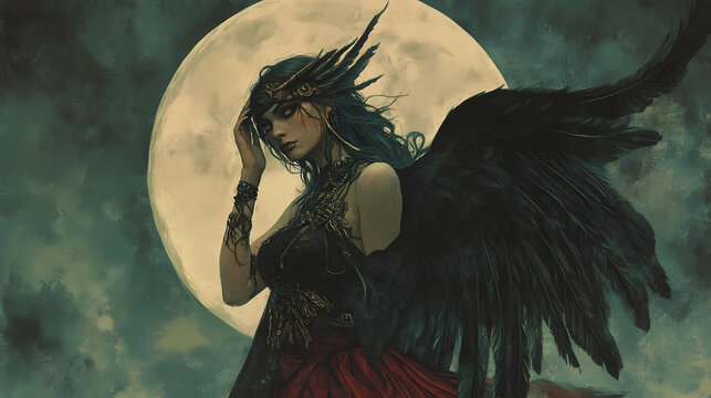 Morrigan celtic mythology the morrigan goddess of fate. Mythology. Illustration