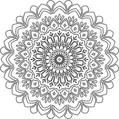 Circular pattern in mandala shape for Henna  Mehndi  tattoo  decoration. Decorative ornament in ethnic oriental style
