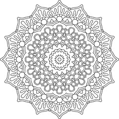 Fototapeta premium Circular pattern in mandala shape for Henna Mehndi tattoo decoration. Decorative ornament in ethnic oriental style