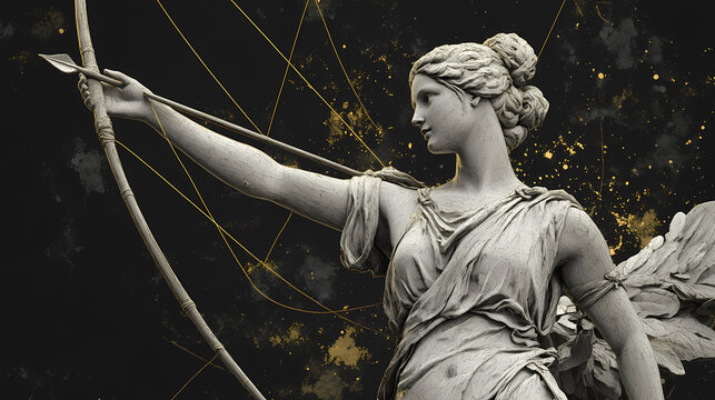 Greek mythology - ancient greek goddess artemis. created with generative ai technology. Mythology. Illustration