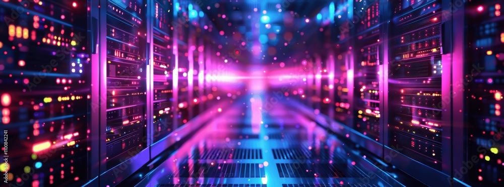 Aufkleber High Performance Data Center with Server and Storage in Digital Technology Environment