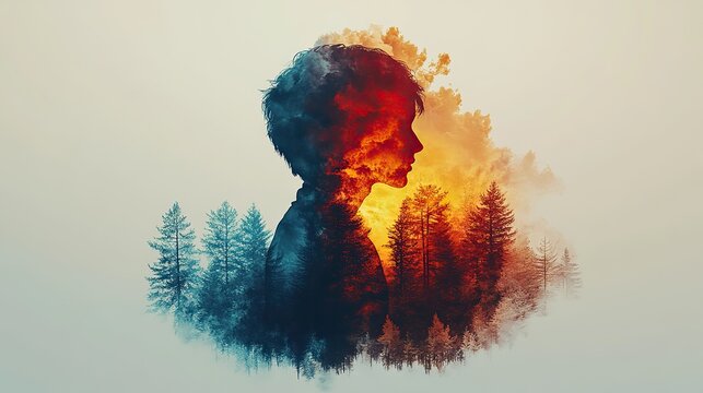 A human figure stands in a contrasting climate, showcasing the positive atmosphere celebrated on Environment Day.