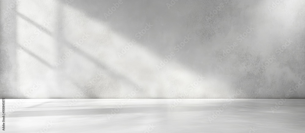 Poster minimalist abstract background of textured white wall and smooth floor with soft shadows for product