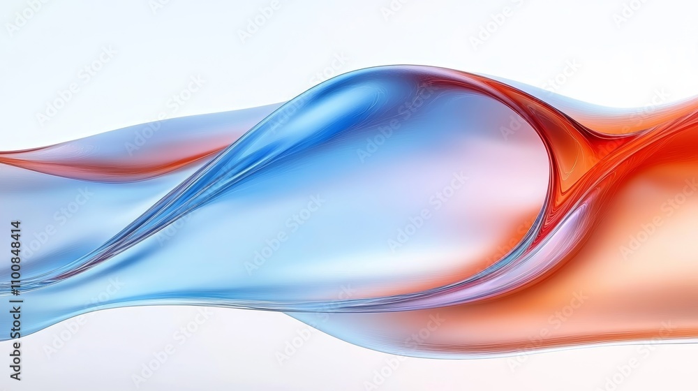 Poster abstract fluid wave render texture in bright glass colorful gradient with soft organic shapes