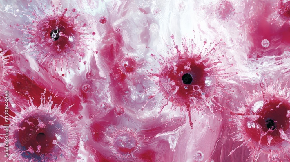 Poster abstract design of merging viruses representing evolution