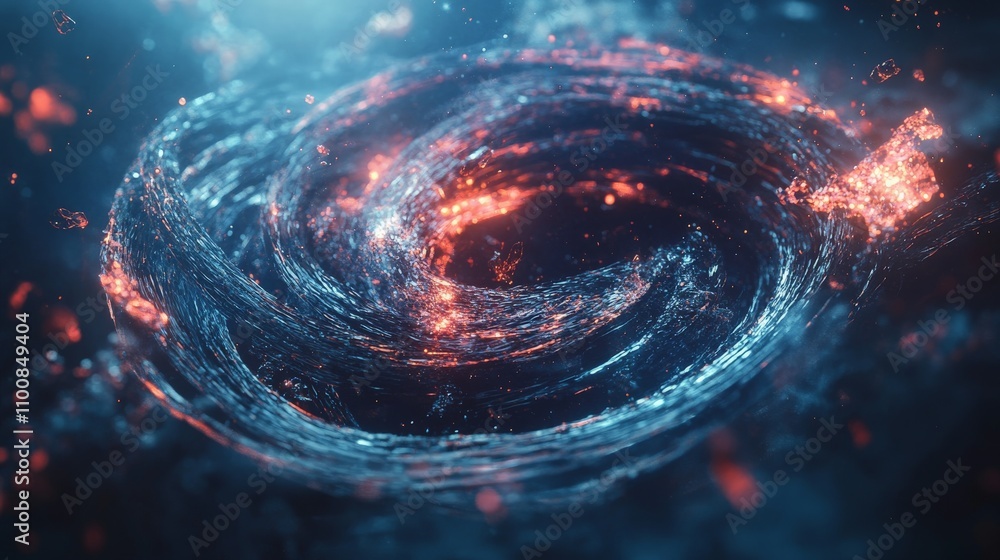 Poster abstract virus representation with dynamic swirls